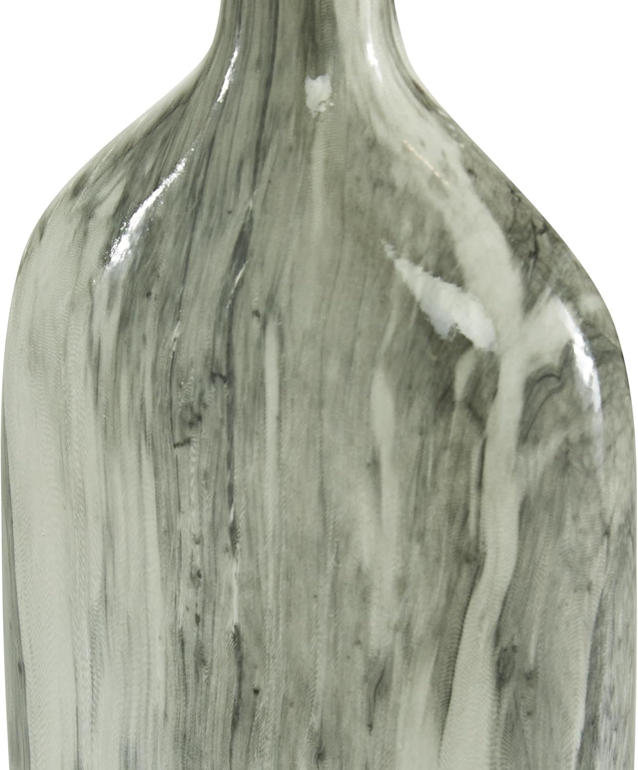 Deco 79 Ceramic Decorative Vase Faux Marble Centerpiece Vases, set of 3 Flower Vases for Home Decoration 6" x 3" x 13", Gray