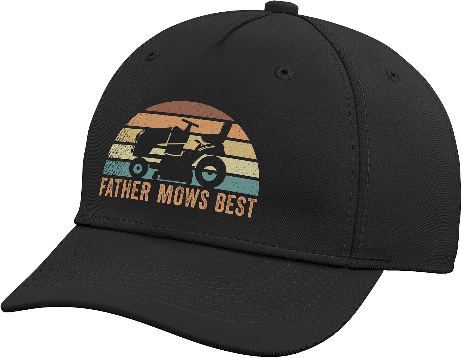 Father Mows Best Lawn Care Dad Mowing Gardener Father's Day Adjustable Baseball Hat