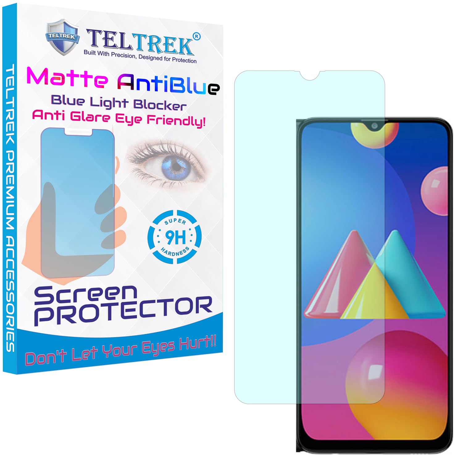 Matte AntiBlue Light Screen Guard Compatible with Samsung M02S, Anti Glare Screen Protector, Fiber Screenguard, Not a Tempered Glass