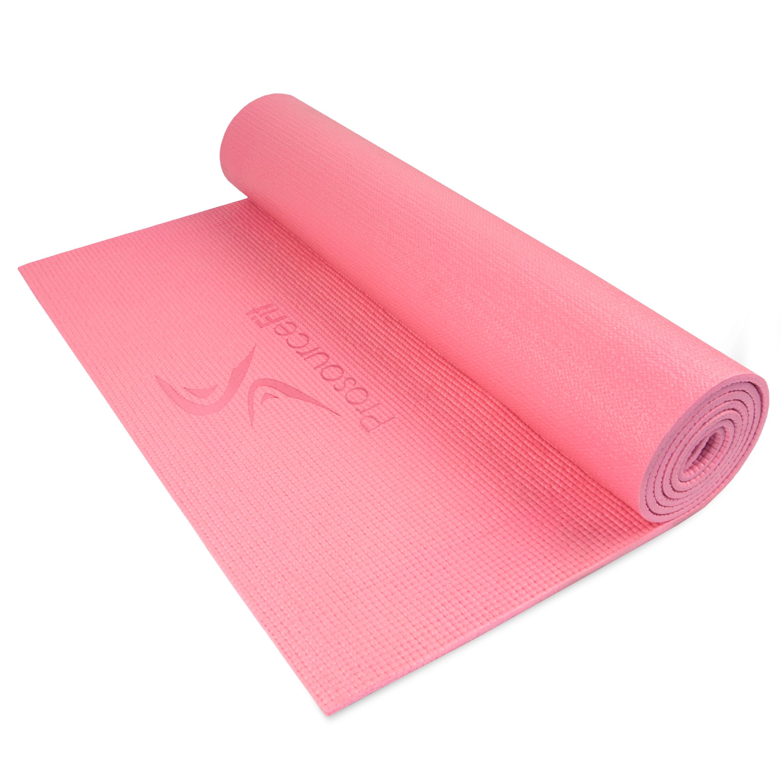 ProsourceFit Original Yoga Exercise Mat ¼” (6mm) Thick for Comfort and Stability with Carrying Straps, Non Slip –Multiple Colors