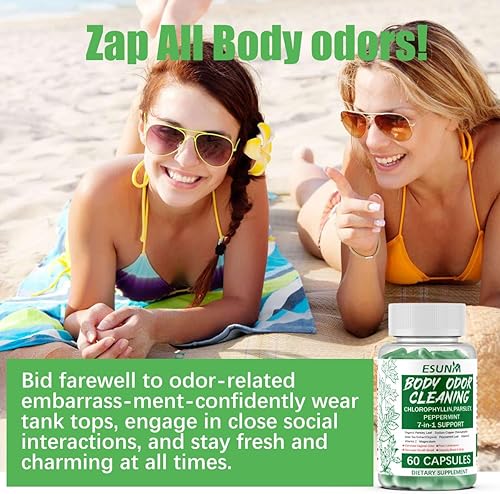 Miniatura 6 de Suplemento desodorizante corporal, cápsulas de clorofila de 650 mg, desodorante interno de ultra alta absorción para hombres y mujeres, apoyo a la