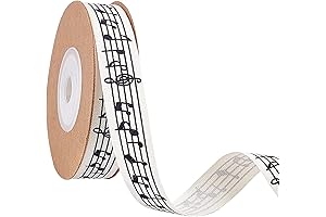 NBEADS 11 Yards Musical Notes Ribbons, 5/8 Inch Musical Notes Craft Ribbon...