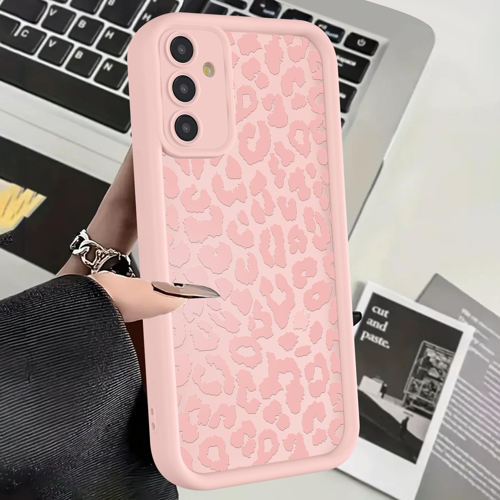 ZhuoFan Cover per Samsung Galaxy A26 5G 6,64”, Aesthetic Leopardata Motivo Custodia Rosa Opaca Ultra Morbida Sottile Leggera Silicone Antiurto AntiGraffio TPU Bumper Protettiva Case, 03