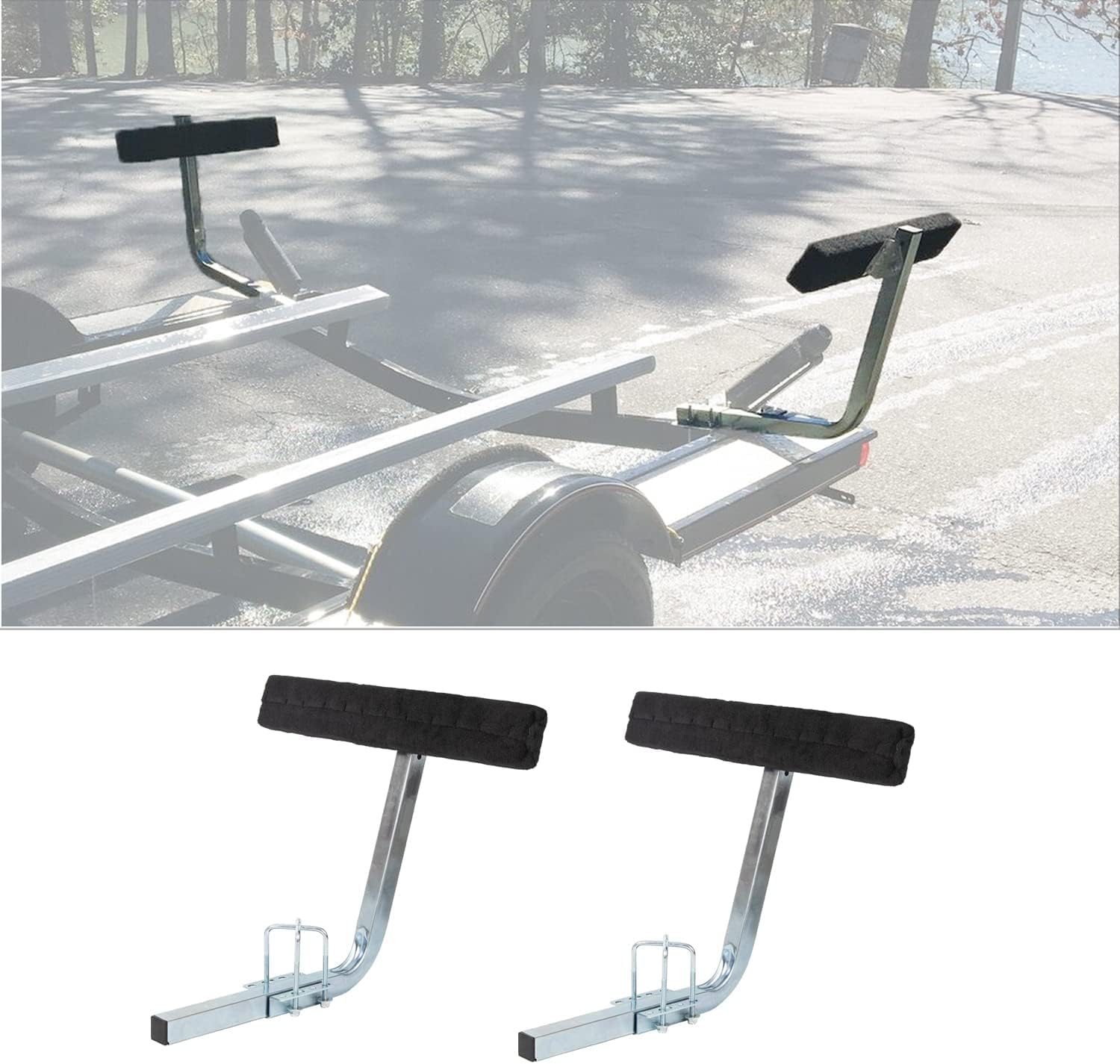 KUAFU Carpeted Boat Trailer Guide 2' Bunk Board Guide On Board Solid & Easy Operation 75 Degree