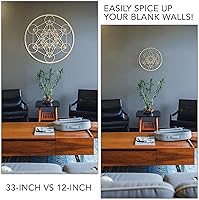Vista 3 de Cubo de Metatron MFG de cuarto nivel de 33 pulgadas, arte de pared de madera de geometría sagrada, símbolo de armonía, decoración zen para el hogar