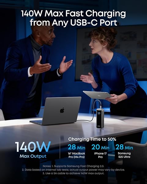 Anker Prime Power Bank, 20,100mAh 3-Port Portable Charger with 220W Max Output, Two-Way Charging, TSA-Approved, App Control, for MacBook, iPhone 17/16 Series, and More (Base Not Included) - 4