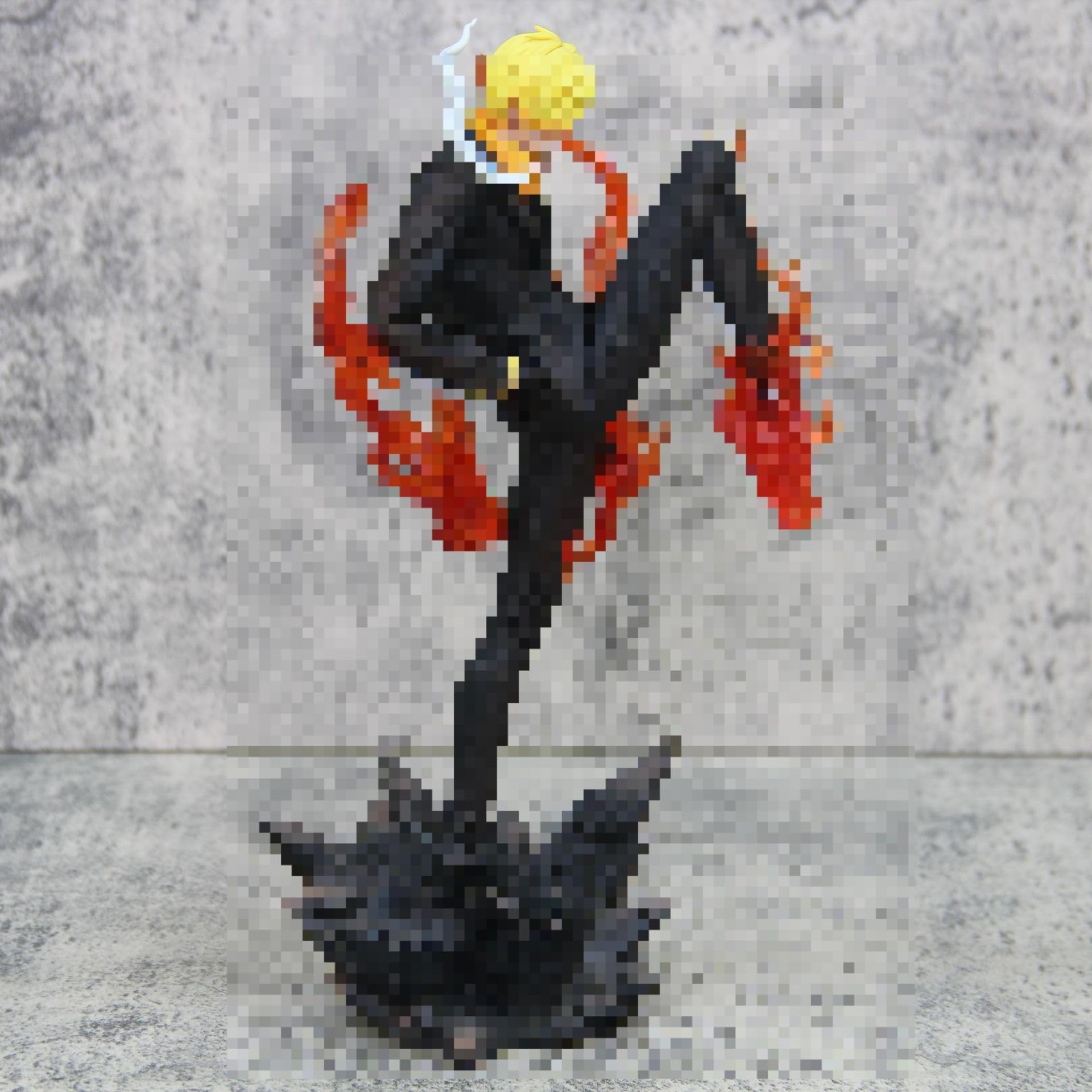 REOZIGN Anime Figure One Piece Sanji Figure, 24 cm Bathed Sanji Bandage with Leg Flame Effect Anime Figures Collection Decoration Model Toys