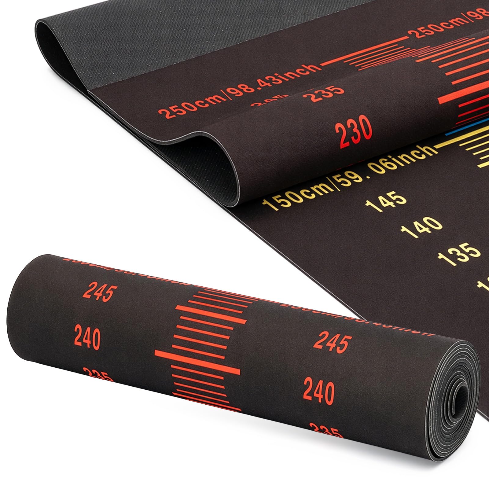 EVERGOODS Long Jump Test Board & Jump Rope Mat – Heavy-Duty Double-Sided Anti-Slip Fitness Track Mat for Athletics, PE Classes, Yoga & Home Workouts, Portable Design