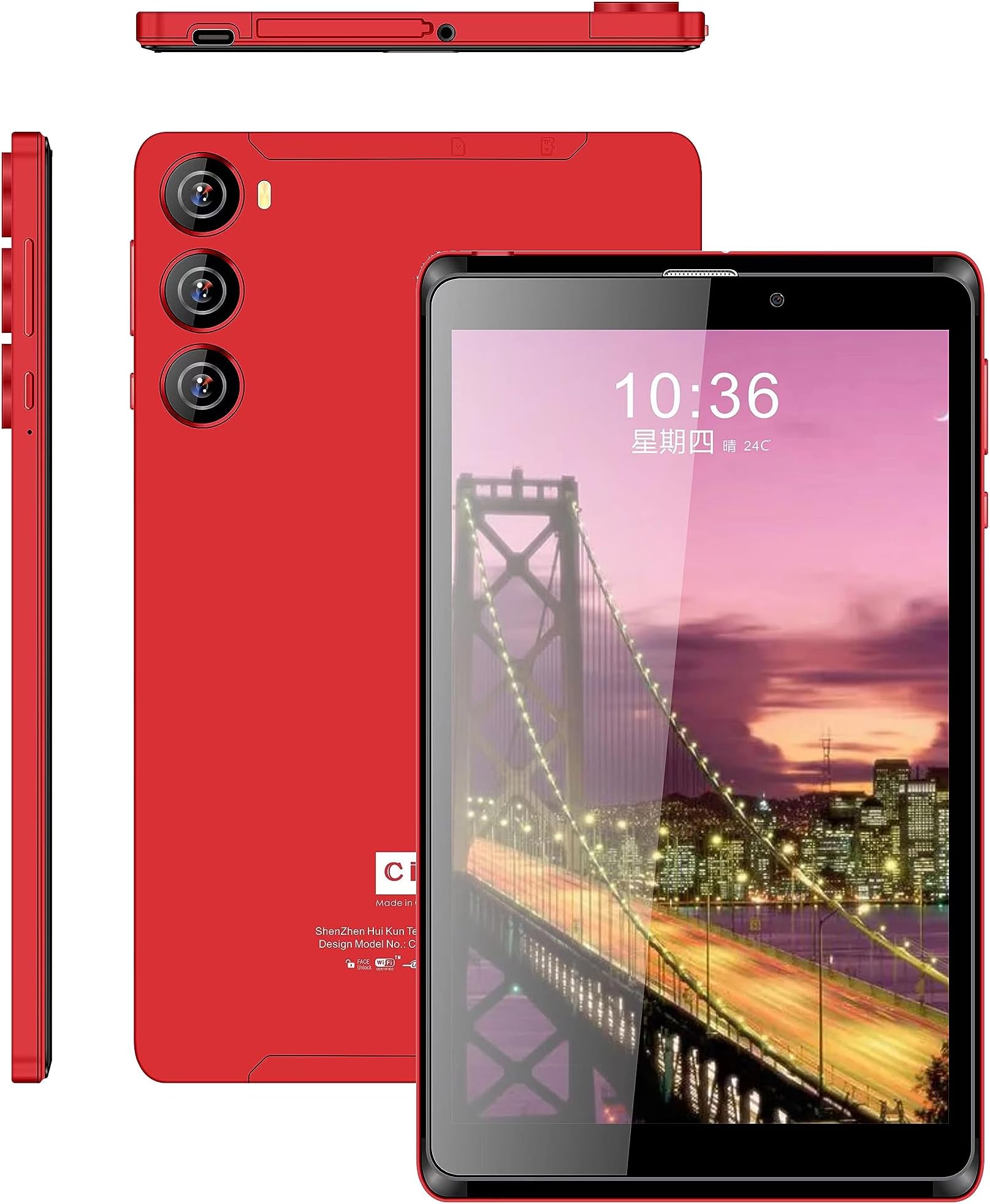C idea Smart Tablet Android 8-Inch IPS Screen 5G LTE Single SIM WiFi,CM835 Kids Tab Zoom Supported Tablet PC with Pre-installed Tempered Glass and Flip Case Cover (Red)