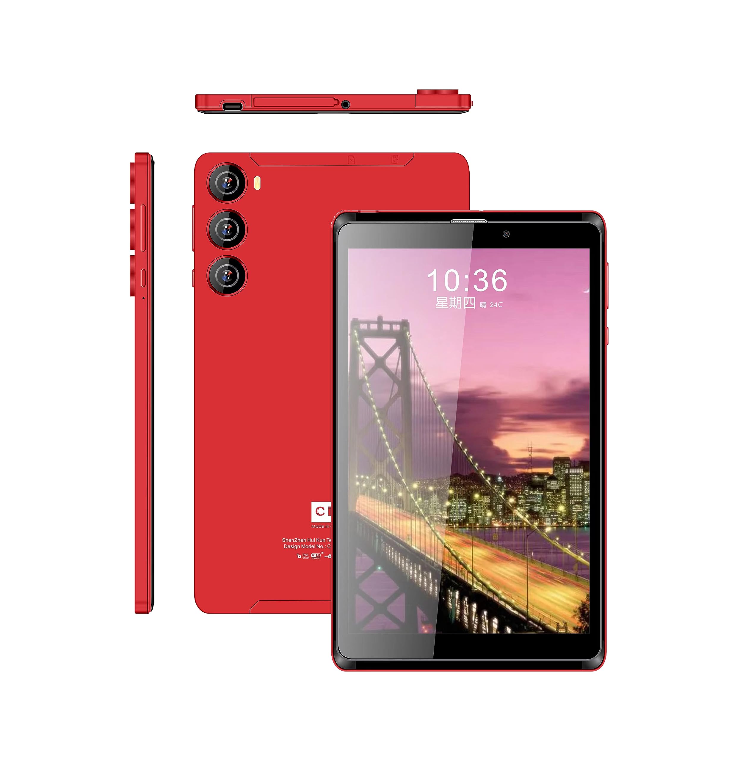 C idea Smart Tablet Android 8-Inch IPS Screen 5G LTE Single SIM WiFi,CM835 Kids Tab Zoom Supported Tablet PC with Pre-installed Tempered Glass and Flip Case Cover (Red)