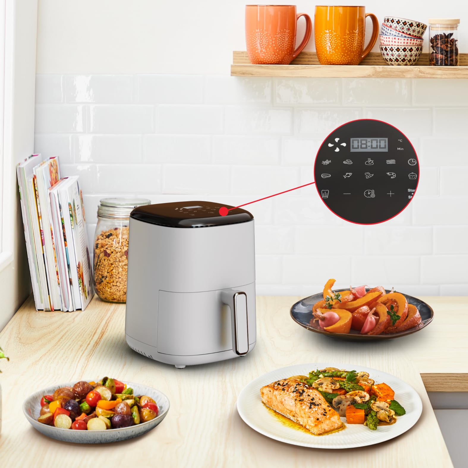 Tefal Easy Fry Compact Airfryer 3 L, capacité de 3 litres EY145A | Pour 1 à 4 personnes, économie de temps et d'énergie, panneau de commande numérique, 10 modes de préparation automatique