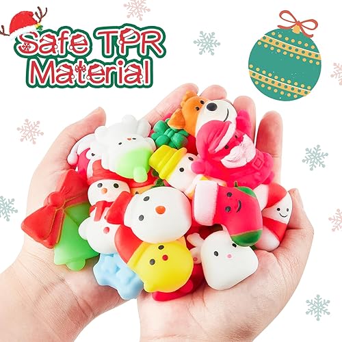 Miniatura 2 de 36 juguetes esponjosos Mochi de Navidad, para aliviar el estrés, juguetes Kawaii, mini juguete para apretar, relleno de calcetines de Navidad para