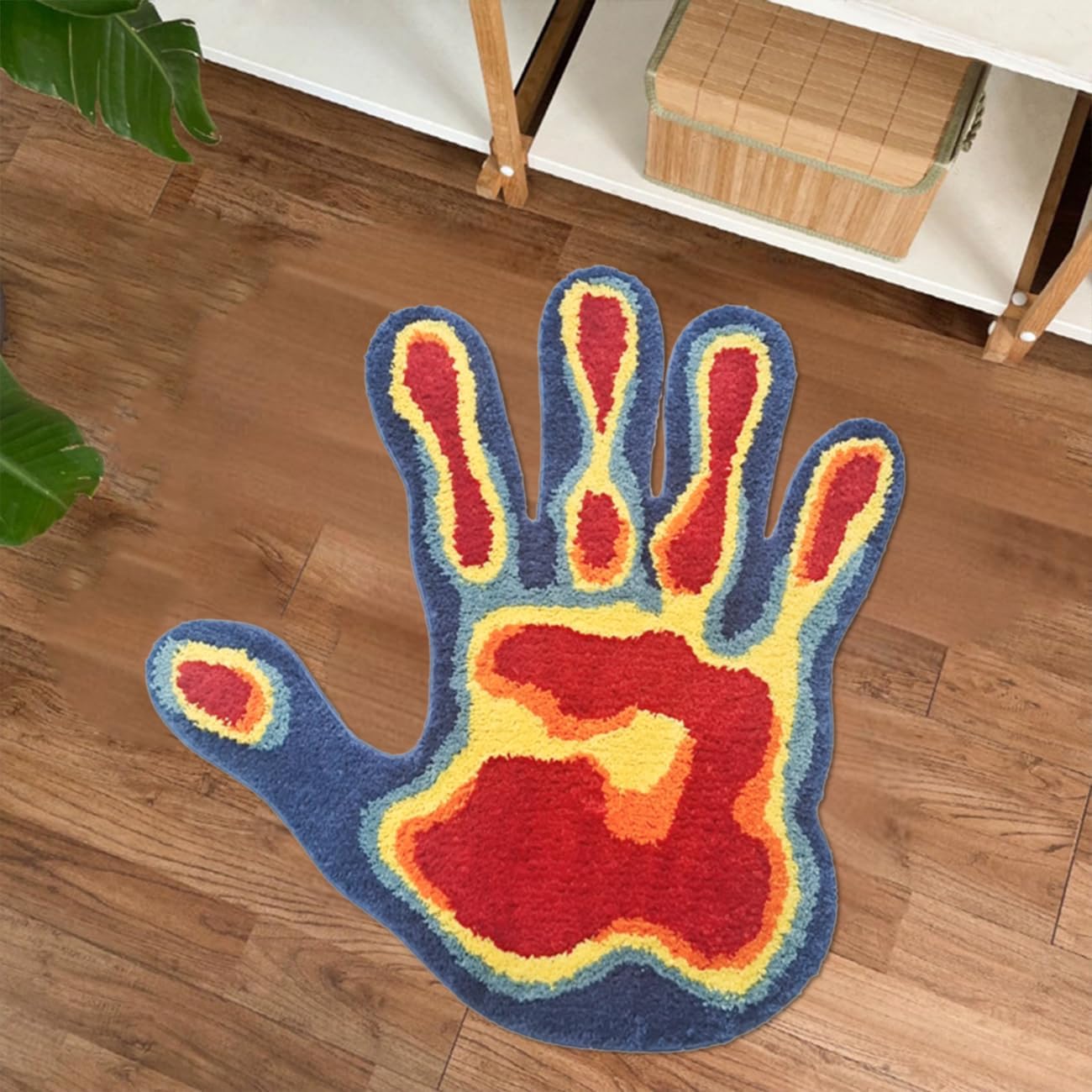 Funny Hand Shaped Cool Rugs Tufted Cute Bathroom Rugs, 2.6 x 2.6FT image 4