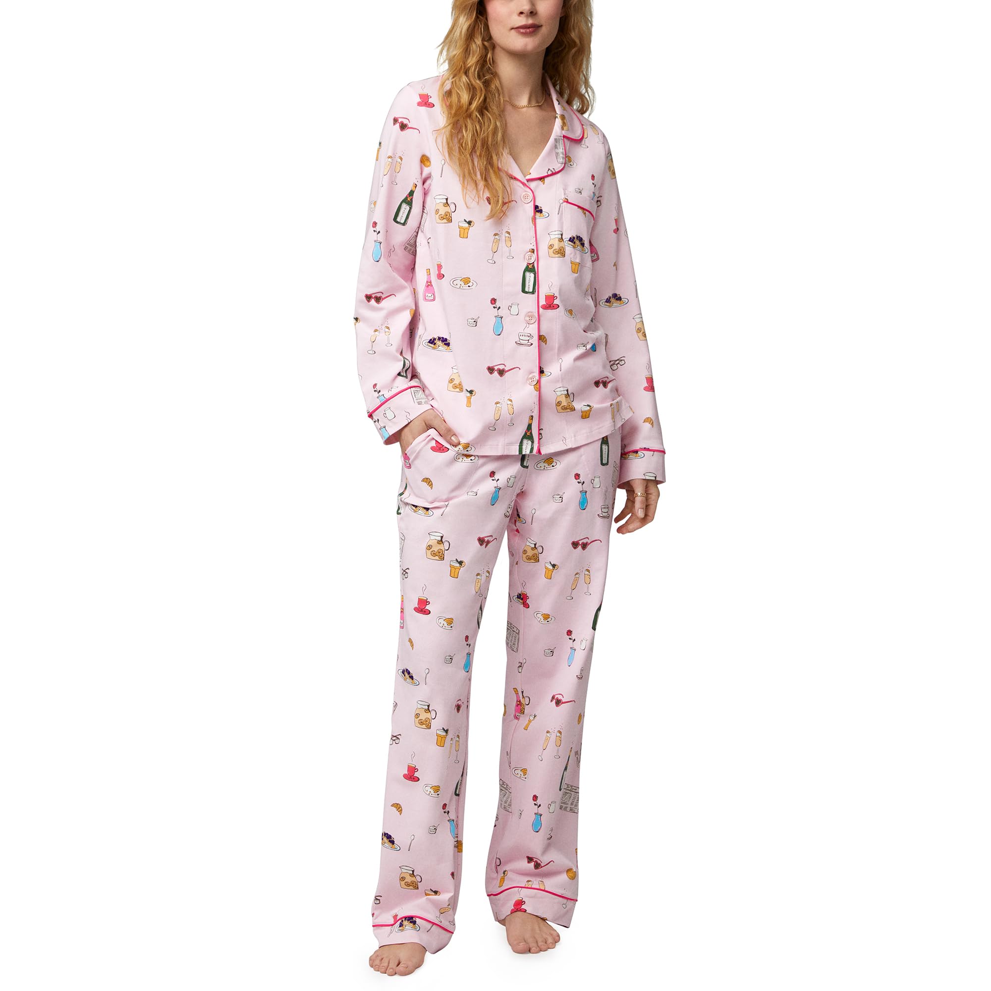 Bed Head PJs Womens Matching Pajamas - Soft Organic Cotton Long Sleeve Button Down PJ Top & Pants Set, Loungewear & Sleepwear