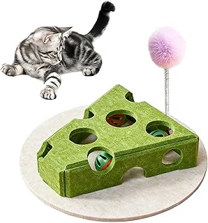 Intelligenzspielzeug für Katzen, Filz Interaktives Katzen Intelligenzspielzeug mit Labyrinth und Klingelbällen, Katzenspielzeug Selbstbeschäftigung zur Geistigen Förderung