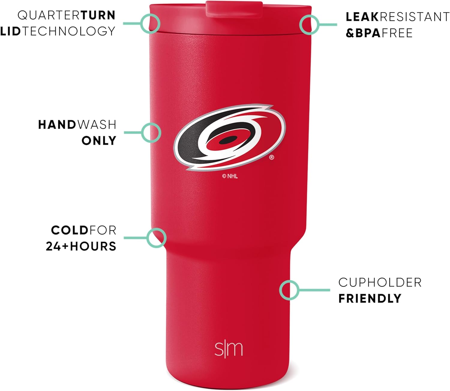 Simple Modern Officially Licensed NHL 30 oz Tumbler with Flip Lid and Straws | Hockey Insulated Cup Stainless Steel | Gifts for Men Women | Trek Collection - Image 2