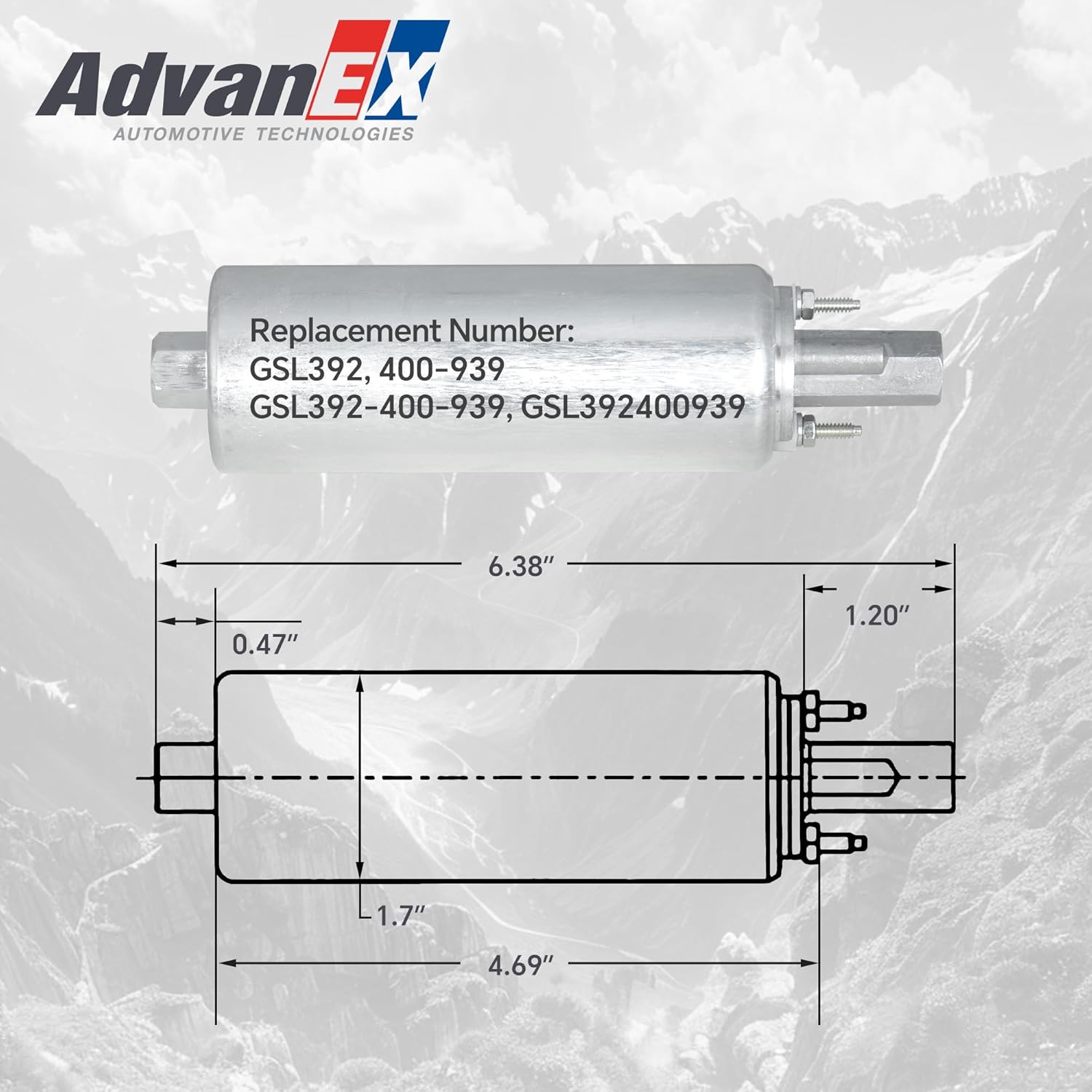 GSL392 255LPH Fuel Pump Universal External Inline Performance Pump Replace GSL392-400-939 With Installation Kit - Image 5