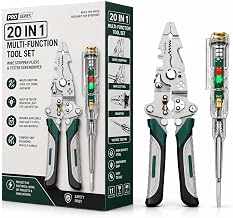 20-in-1 Wire Stripper Tool Kit with Tester Screwdriver | Multi Function Wire Stripping, Cutting & Crimping Pliers | Electrical Repair Tool for Electricians, Cable, DIY, Home & Professional Use