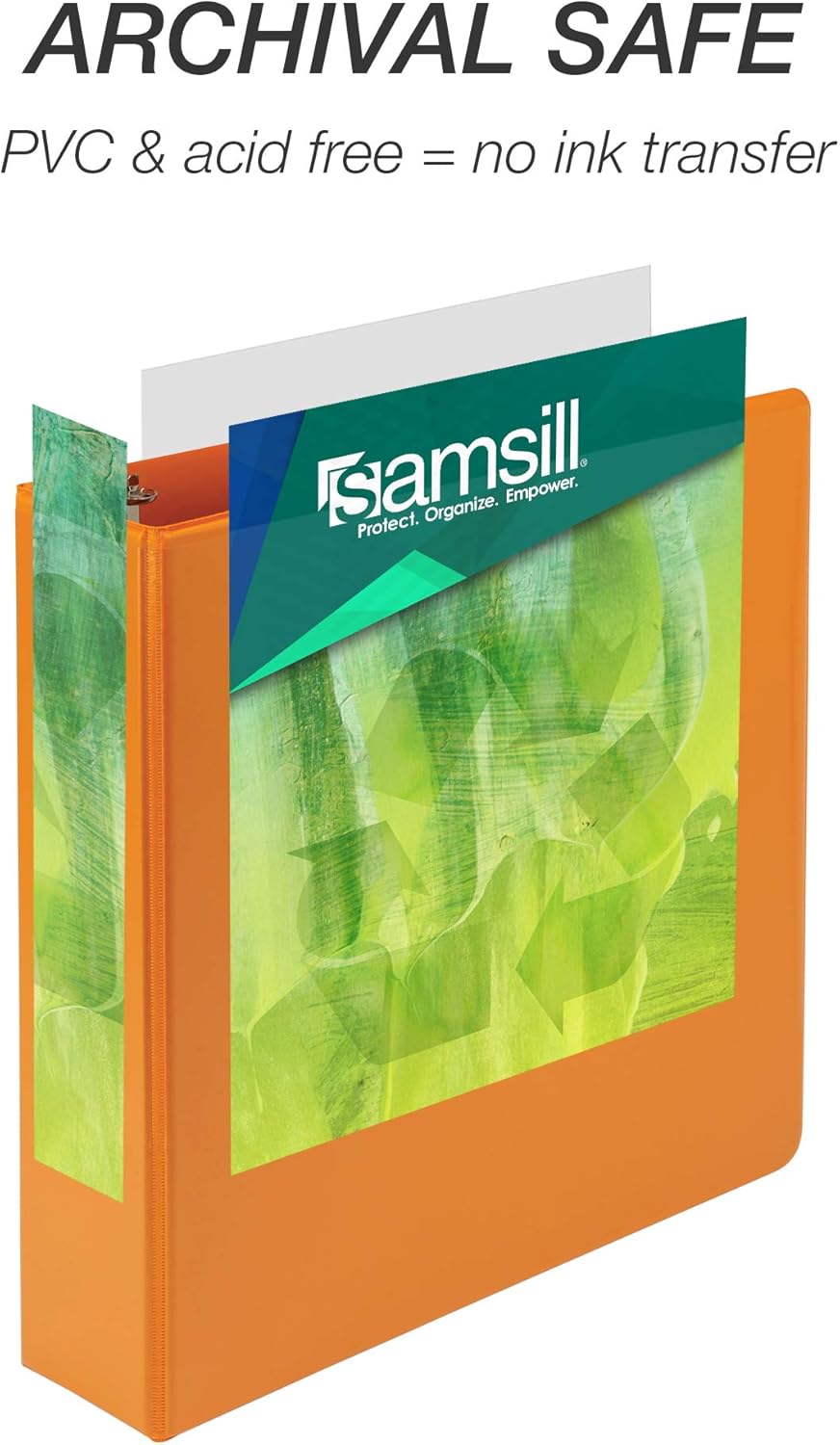 Samsill Earth’s Choice Biobased Durable Fashion Color 3 Ring View Binder, 2 Inch Round Ring, Up to 25% Plant Based Plastic, USDA Certified Biobased, Coral Orange, Value Two Pack : Everything Else