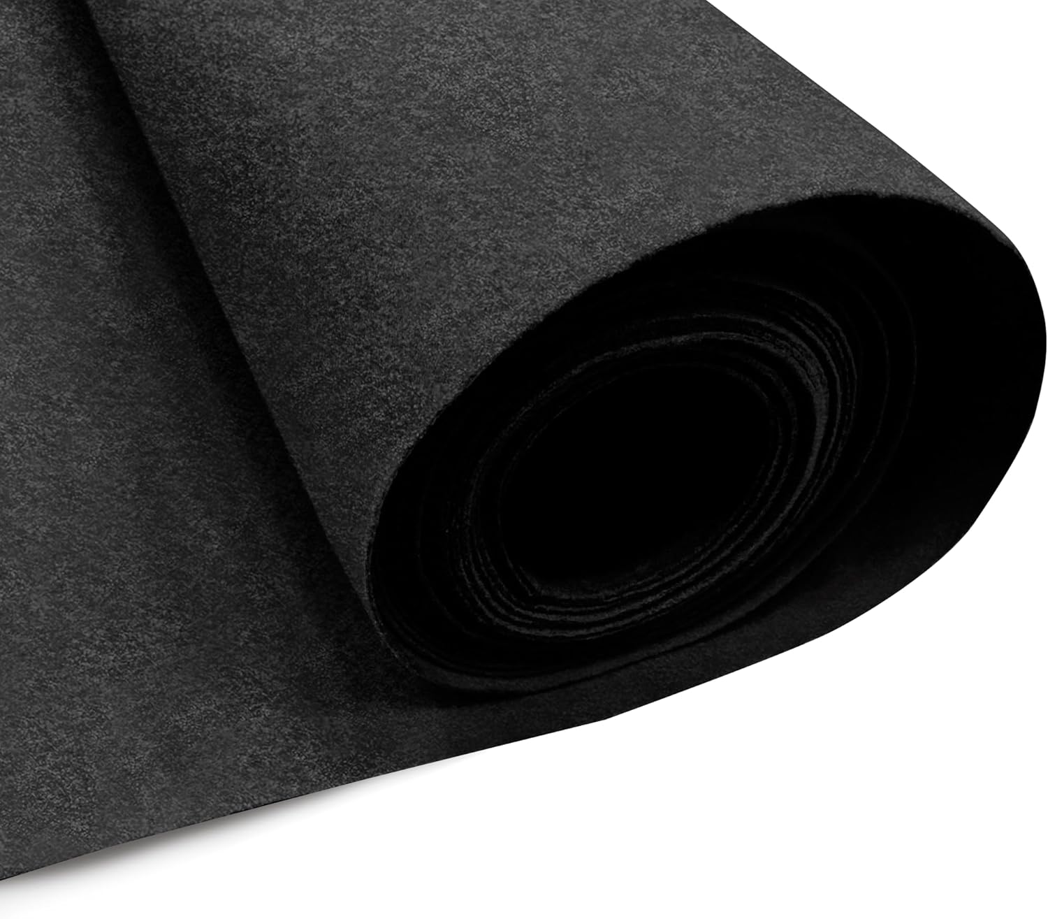 EOVEA | Acrylic Felt Fabric by The Yard - Non-Stiff, Soft Material - 72" Wide - 1.6mm Thick Felt Sheets for DIY Crafts, Sewing, Upholstery, Cushion, Padding(Black, 5 Yards)