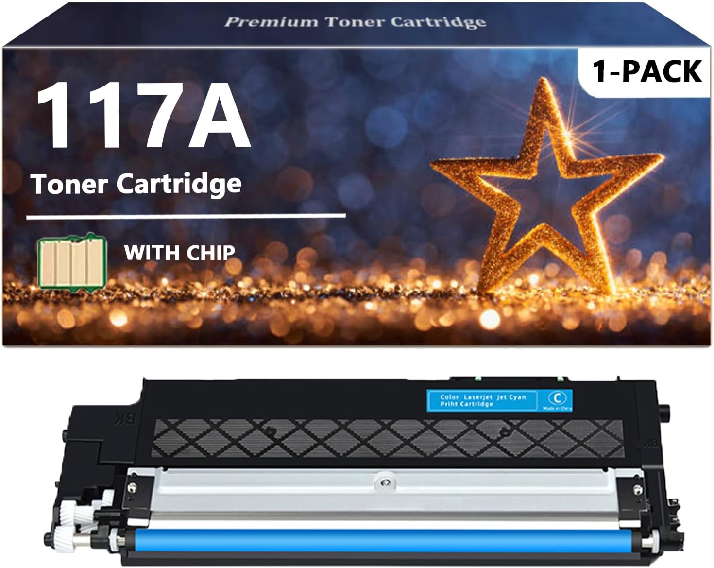 117A W2071A Cyan Toner Cartridges Compatible for HP 117A W2071A Toner Cartridge, Quality Toner for HP CColor Laser MFP 150a 150nw 178nw 179fnw, 1 Pack Cyan