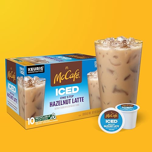 Miniatura 7 de McCafe ICED One Step Avellana Latte, Keurig Cápsulas K-Cup de una sola porción, 60 unidades (6 paquetes de 10)