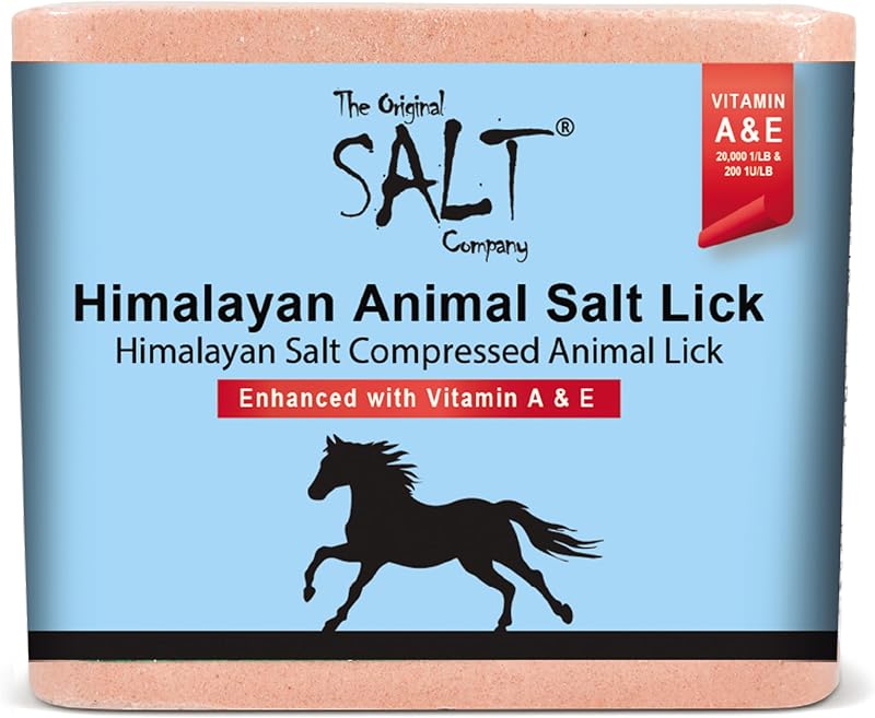 Lambedor de Sal Rosa do Himalaia Comprimido com Vitaminas A e E para Cavalos e Rebanhos The Original Salt Company – 2 kg