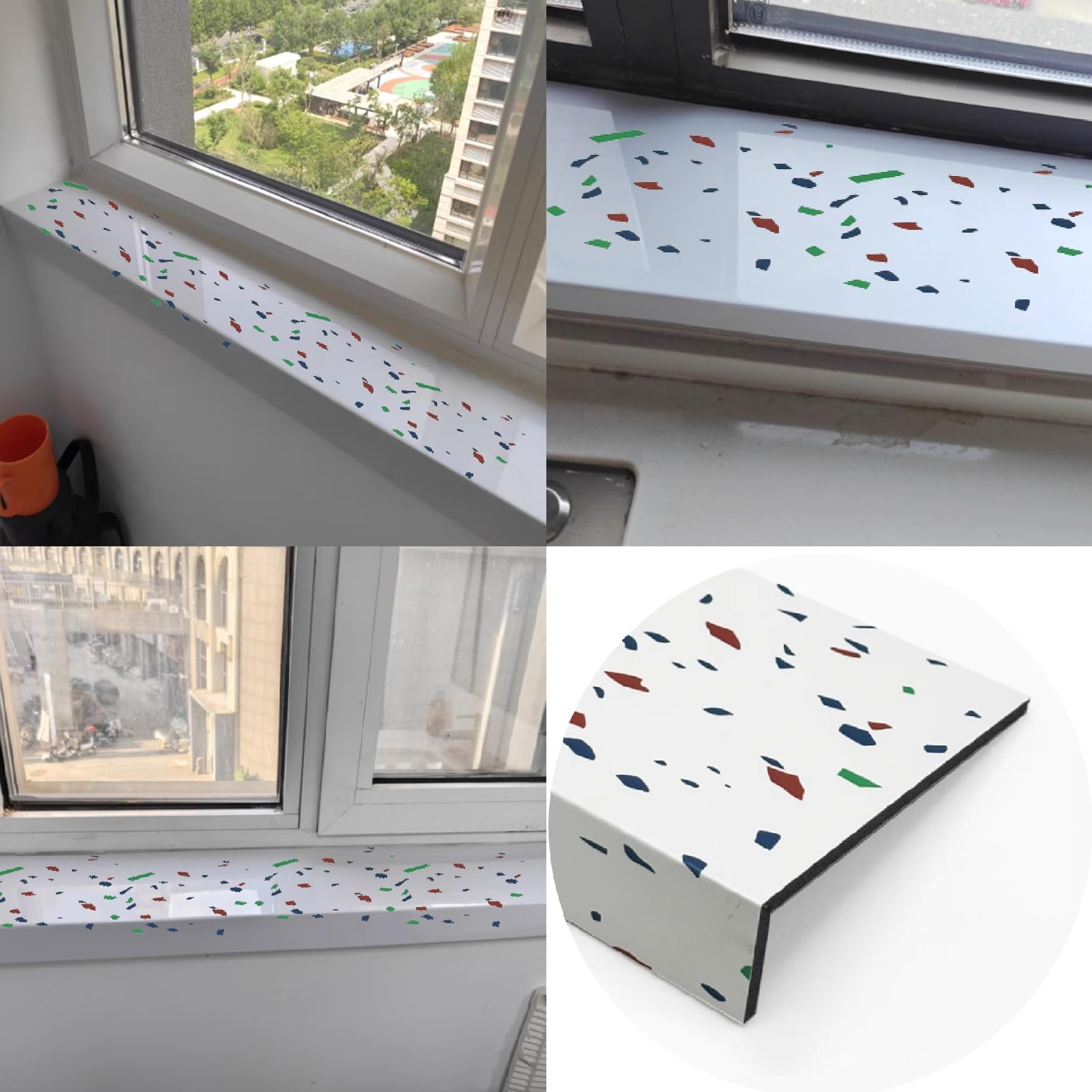 Pannello di copertura per davanzale in acrilico per camera da letto/ufficio moderno decorativo per davanzale delle finestre con naso resistente e personalizzato (80 x 10 cm)