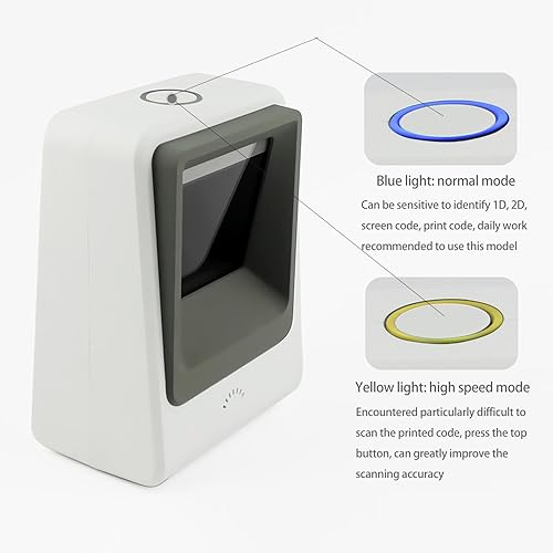 Vista 3 de symcode - Escáner de código de barras 2D, lector de código de barras USB omnidireccional manos libres para escaneo de pantalla de computadora