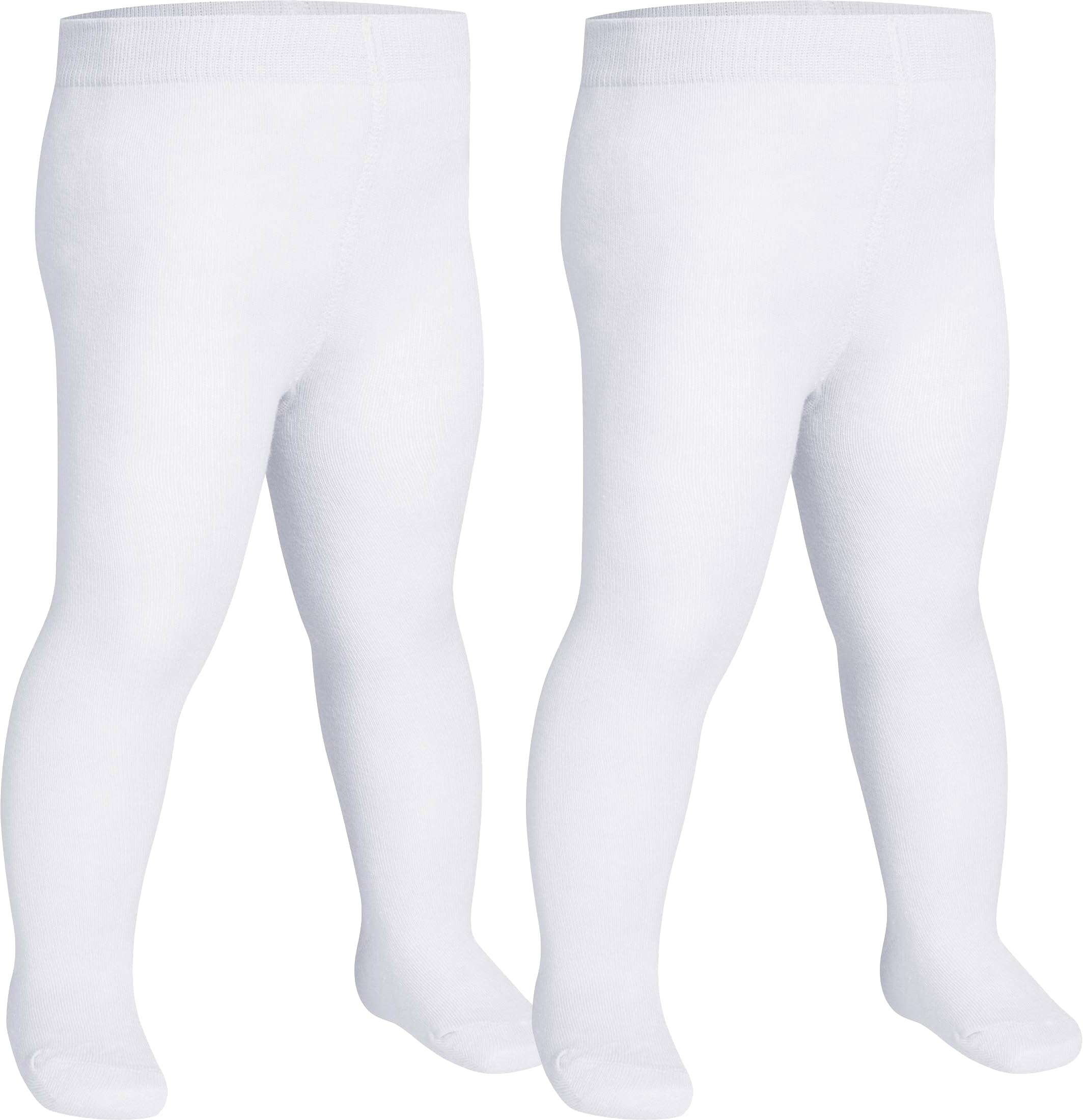Playshoes Rajstopy dziecięce unisex, Białe podwójne opakowanie, 98-104