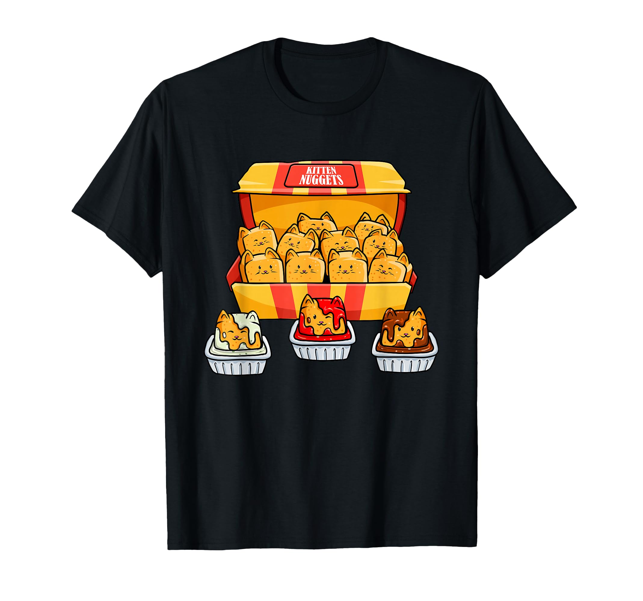 Kitten Nugget Food Pun Kitty Lover Gift Chicken Nuggets Cat T-Shirt