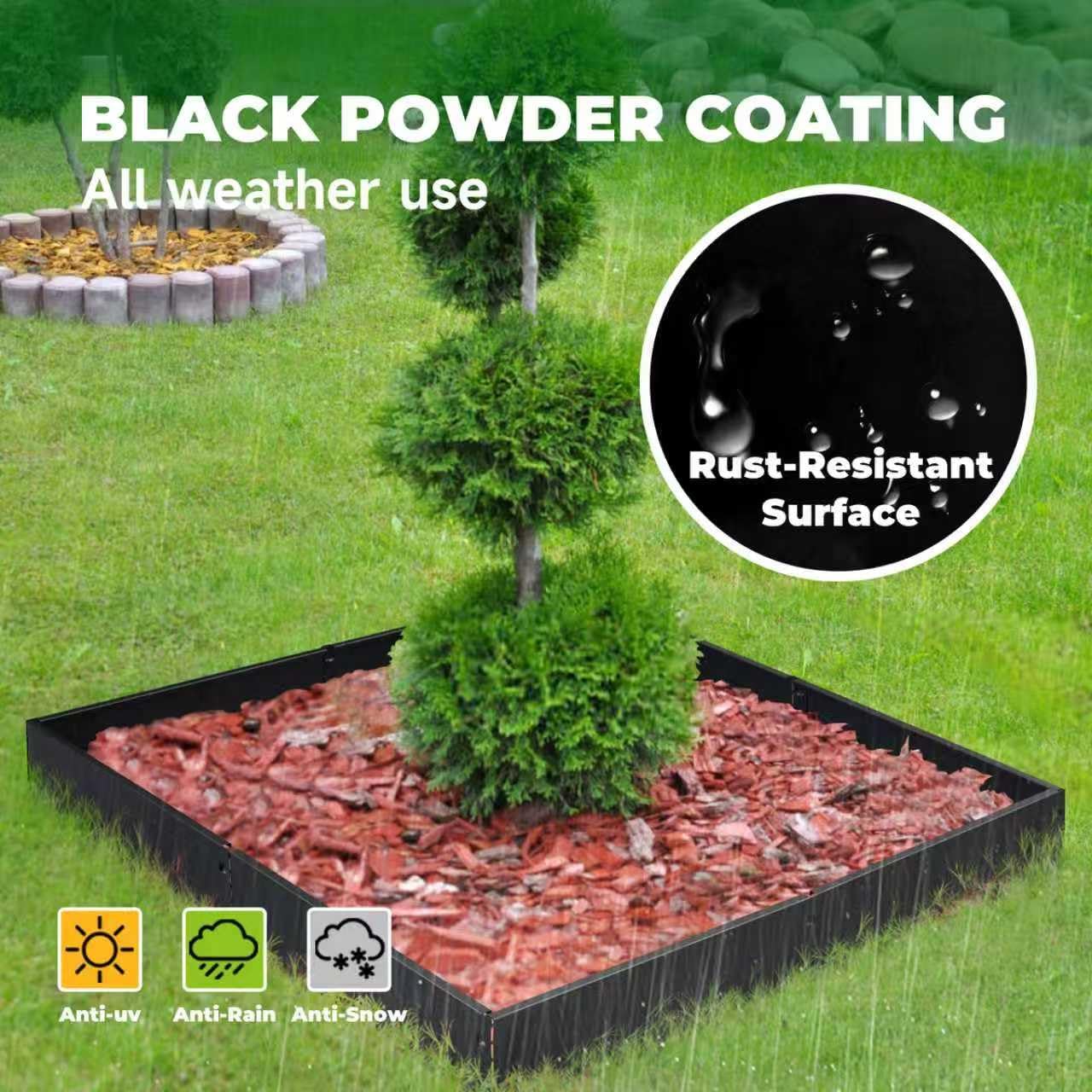 Metal Lanscape Edging 20“ L * 10” H Strips Black Steel Edging for Lanscape 12pcs for Enhanced Garden, Yard, Park, DIY Outdoor Patio (Black, 10 inch)