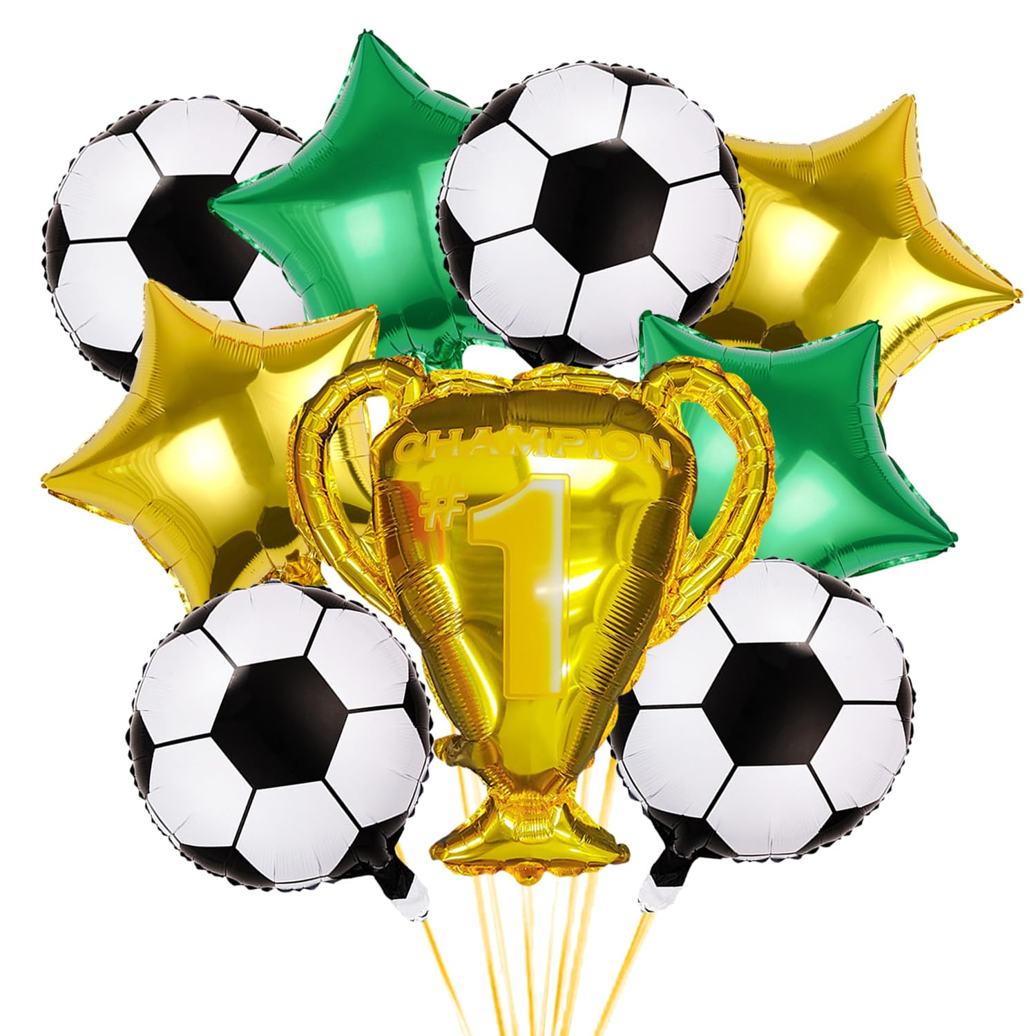 RNSKFG 9 Pieces Of Trophy Soccer Balloons, Cartoon Soccer Balloons, Sports Meeting Decorative Balloons, Children'S Inflatable Toys, Birthday Party Display Items.