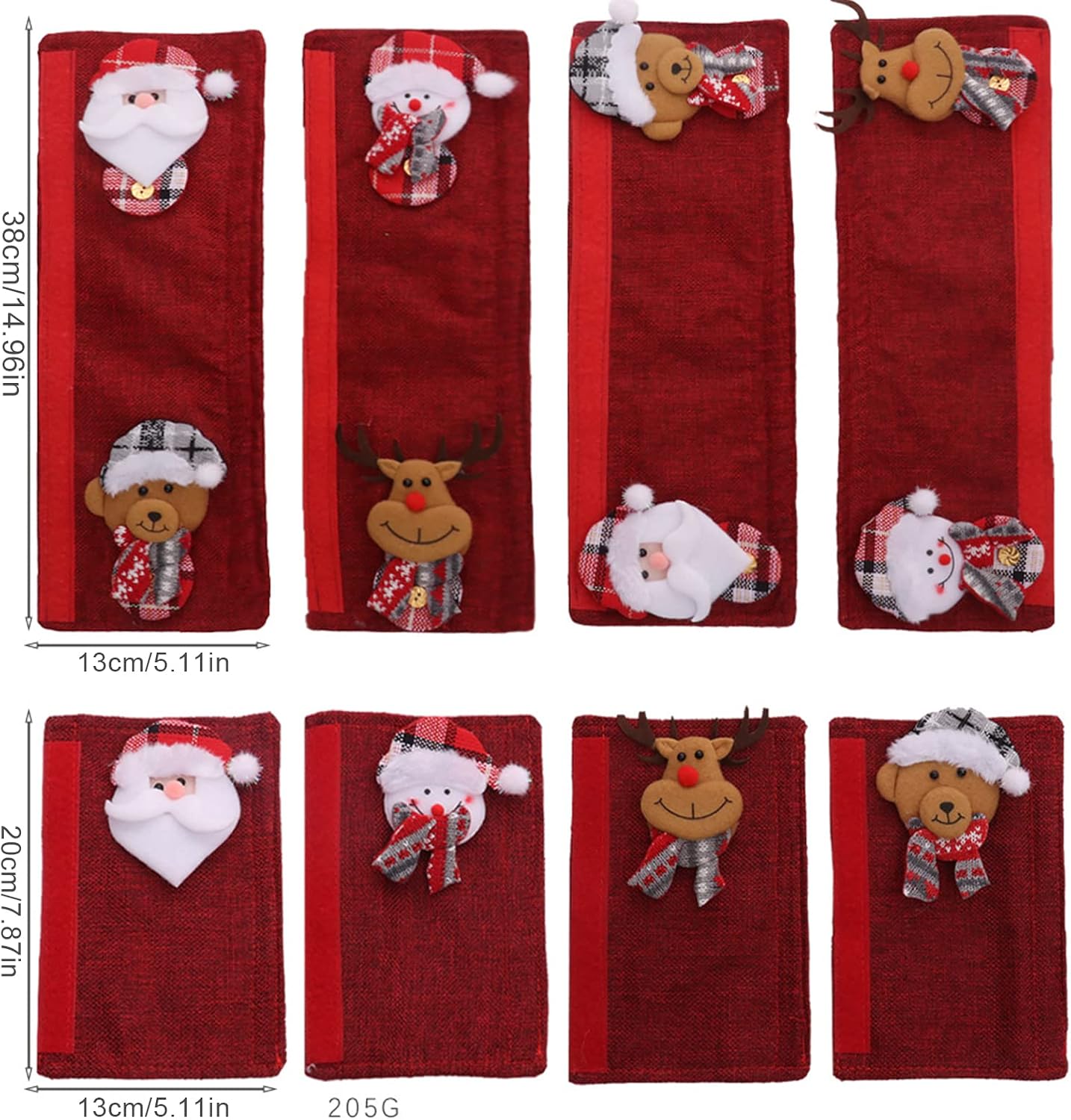 Refrigerator Door Handle Covers, 8pcs Christmas Adorable Snowman Microwave Handle Covers Protector for Kitchen Decorations