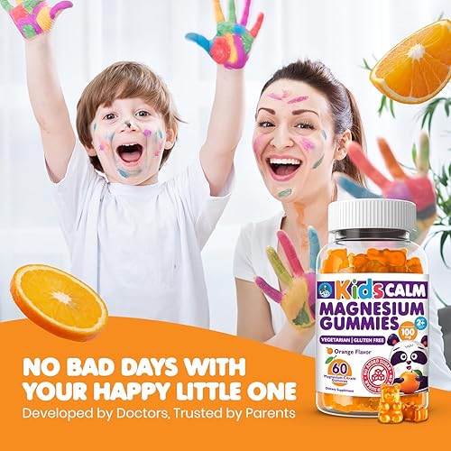 Miniatura 8 de Dr. Moritz Gomitas de magnesio calmantes y relajantes para niños, sin OGM y bajas en azúcar, suplementos masticables de magnesio para niños, gomitas