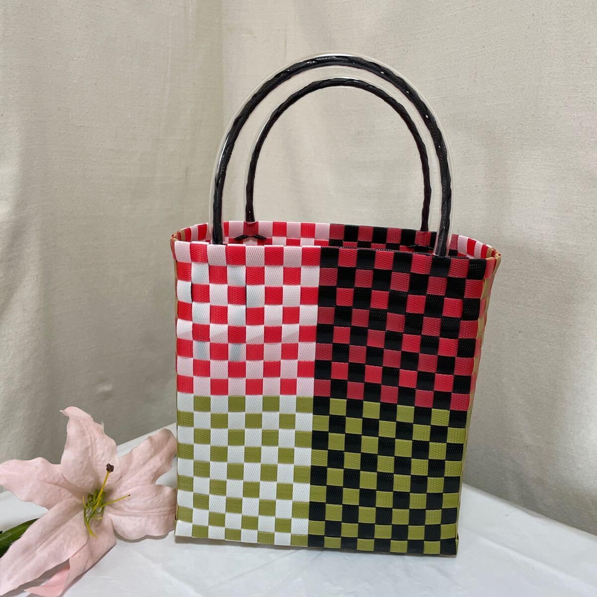 Amazon.co.jp: かごバッグ ハンドメイド PPバンド プラかご No