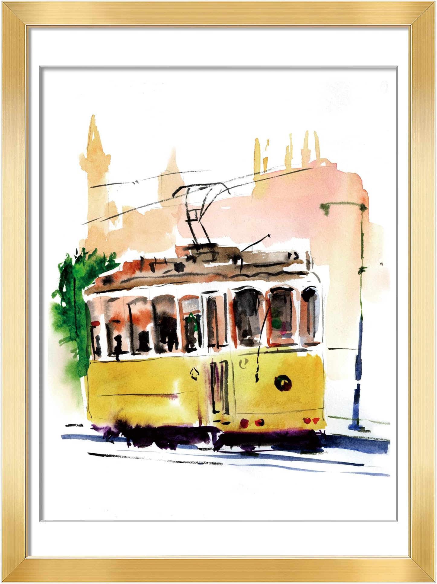 Annecy 12x16 Picture Frames (1 Pack, Gold), Composite Wood Photo Frame 12x16, For Pictures 11x14 with Mat or 12x16 without Mat for Wall Mounting, Classic Simple Home Office Decor