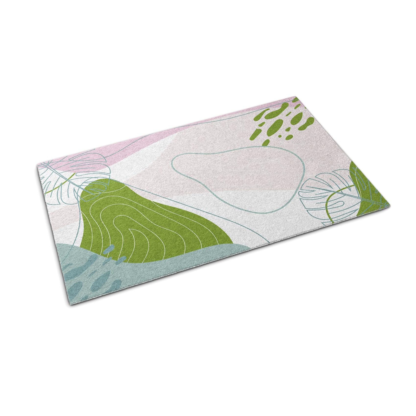 Paillasson 90x60cm tapis d'accueil antidérapant au motif d'abstraction géométrique
