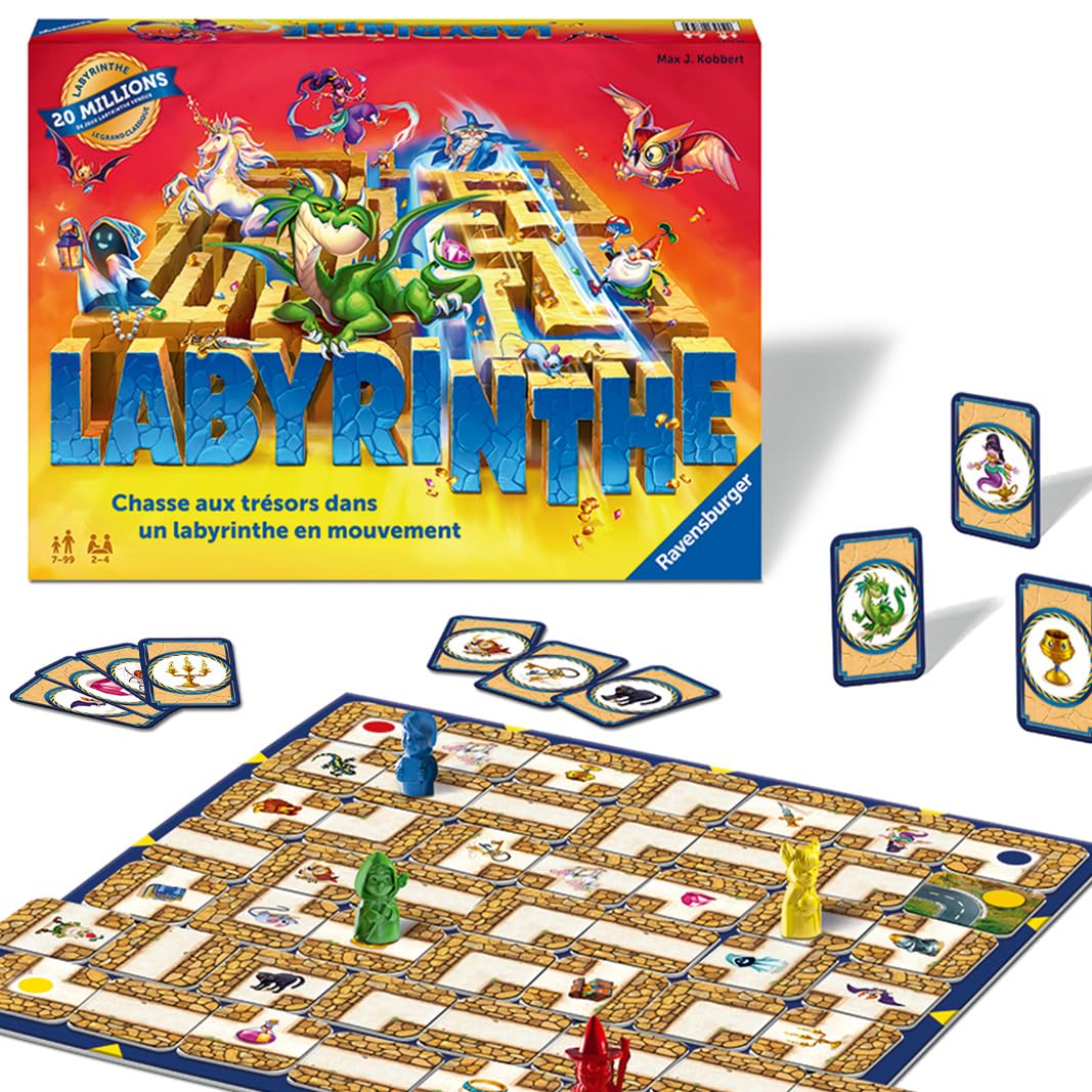 Ravensburger - Labyrinthe - Jeu de Société 7 Ans et Plus - Jeu de Plateau Famille - Stratégie et Réflexion - 2 à 4 Joueurs - Nouvelle Édition - Version Française - 26743