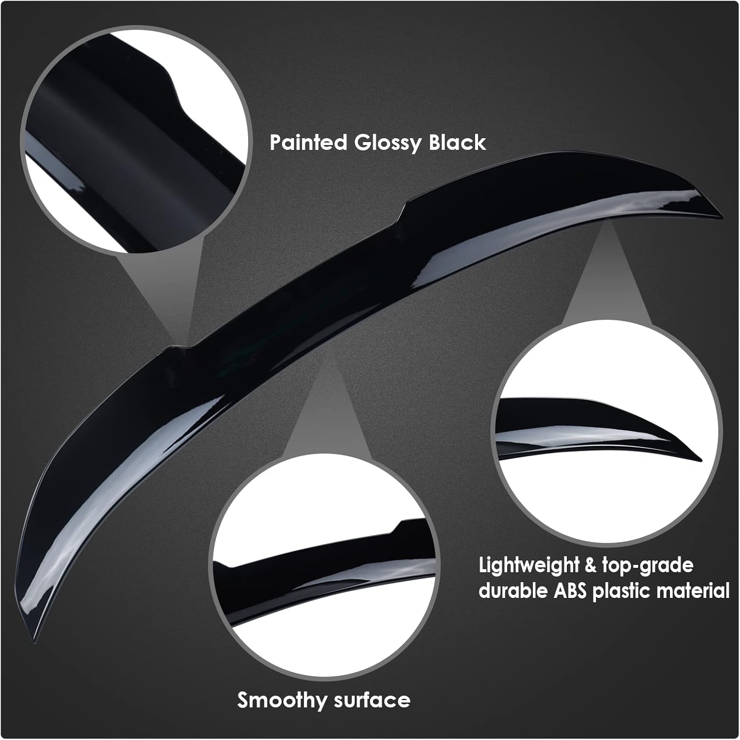 vks Rear Spoiler Fit for 2006-2011 BMW E90 3 Series M3 Sedan Glossy Black PSM Style Trunk Highkick Duckbill ABS Lip Wing 2006 2007 2008 2009 2010 2011