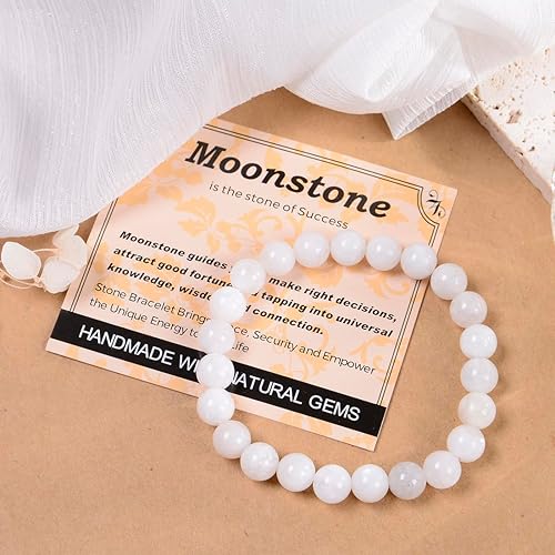 Vista 582 de MASSIVE BEADS Pulsera elástica de yoga hecha a mano con piedra natural, cristal curativo, energía, regalos para adultos unisex de 0.157 in, 0.236