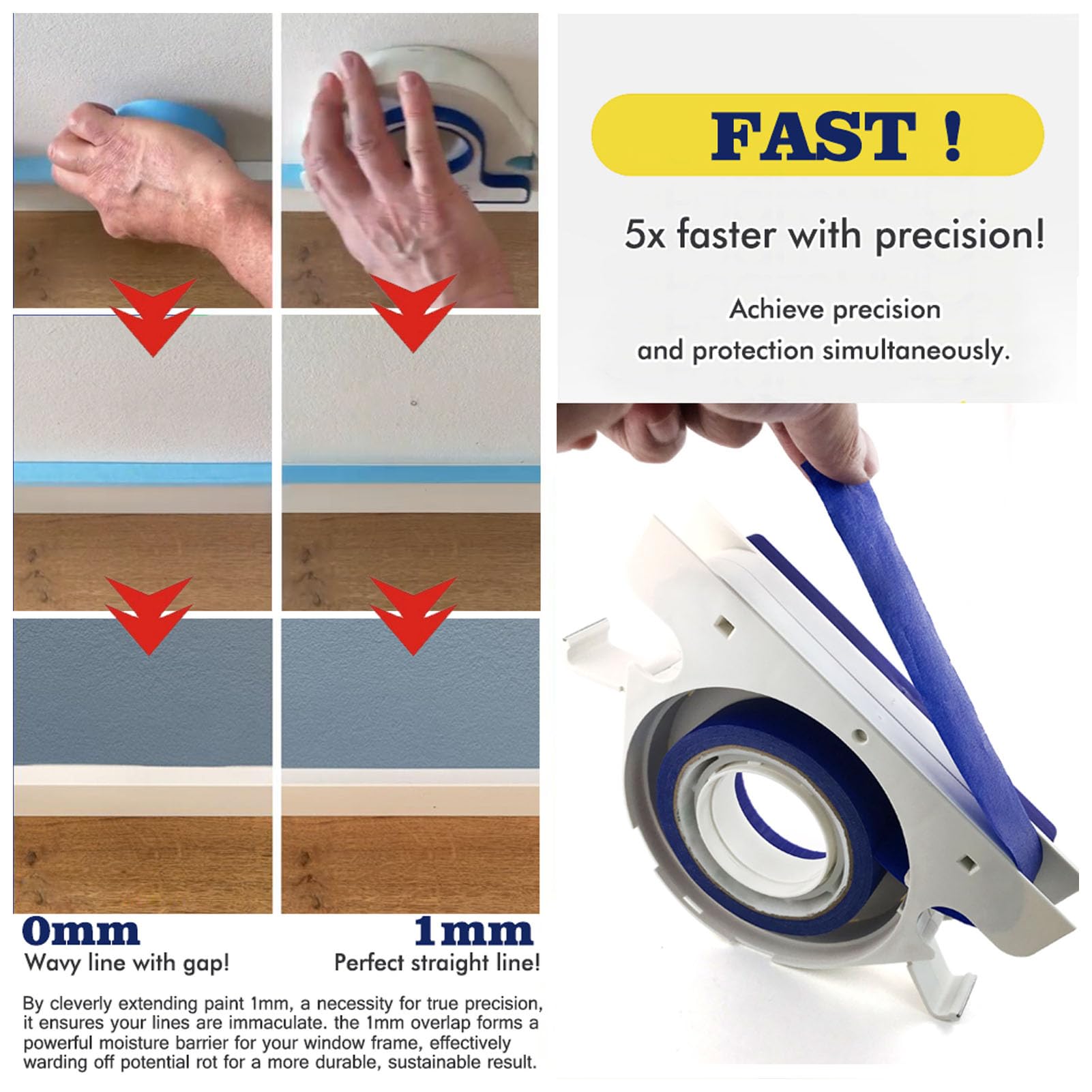 Generic Paint Tape Applicator Set, Portable Masking Tape Dispenser