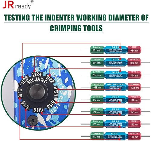 Vista 23 de JRready YJQ-W7A M22520/7-01 Series Aeroespacial Pin/Soc Herramienta de prensado de muesca ajustable intermedia 16-28AWG