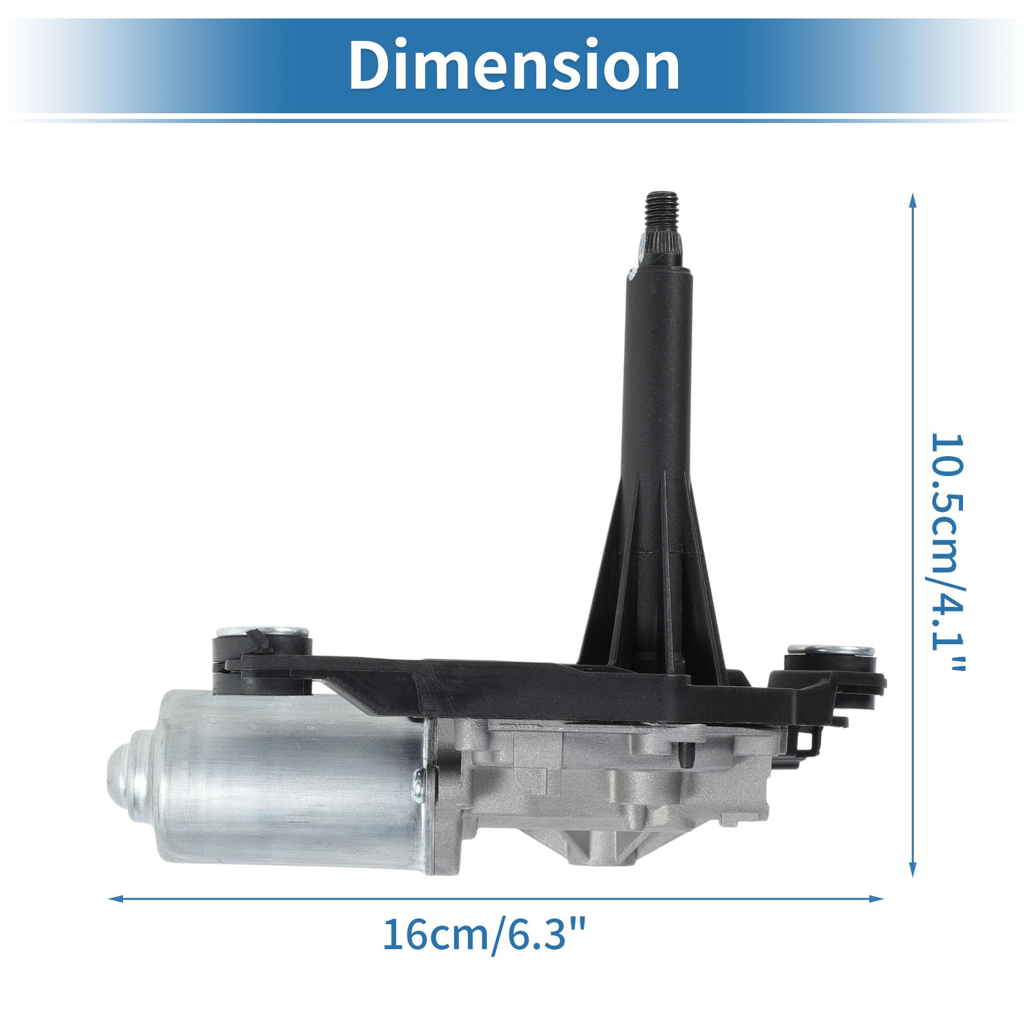 Motoforti Motor Limpiaparabrisas Trasero Para Benz Clase A 12-18 1 Pc | No. A1769061600, Tamaño: 16x10.5cm, Pin: 3, Material: Metal Y Plástico, Para Mercedes-Benz A160 A180 A200 A220 A250 A45