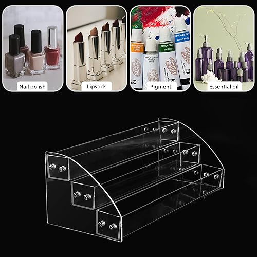 Miniatura 7 de Organizador de pintura acrílica de 3 capas, perfecto para manualidades, soporte de pintura para pasatiempos, estante de almacenamiento para botellas