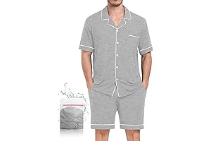 Men's Short Sleeve Sleepwear Button Down Pajamas