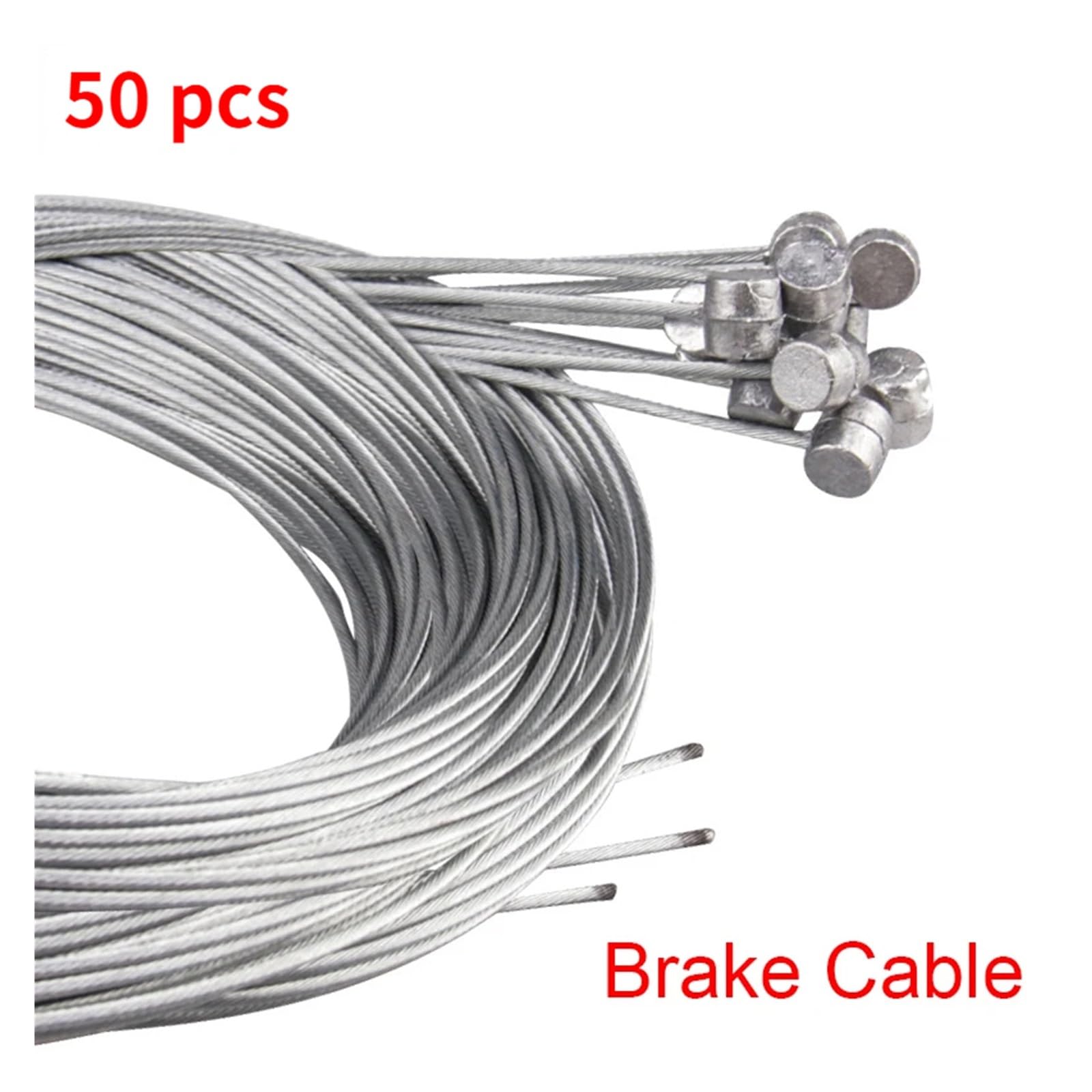 2meter MTB Fahrrad Bremsleitung Fahrrad Speed ​​Line Fixed Gear Shifter Getriebe Bremskabelsatz Kern Innendraht for MTB Rennrad(50pcs Brake Cable)