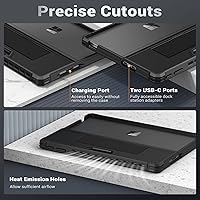 Vista 5 de MoKo Funda compatible con Microsoft Surface Pro 11, Surface Pro 10, Surface Pro 9 de 13 pulgadas, funda protectora resistente todo en uno con correa