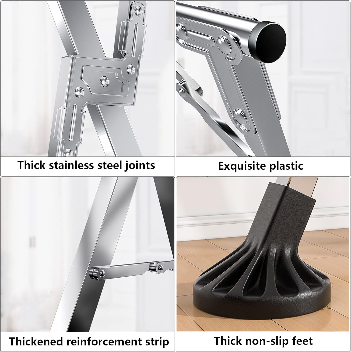 Folding Stainless Steel Laundry Drying Rack, Space-Saving Indoor Clothes Airer, Retractable Clothes Stand 1.35-2m, No Installation Needed for Easy Drying