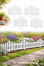 Klick N Shop Garden Fence Outdoor Border (4 Panels – 5ft Length-White) Decorative Plastic PVC Garden Edging Fence for Lawn, Flower Bed & Pathway | Interlocking Weather-Resistant Picket Fence Border